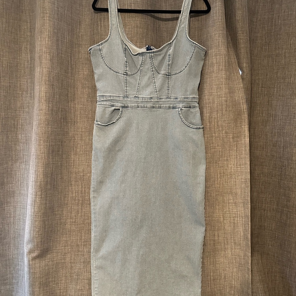 SHEIN Light Blue Denim Dress